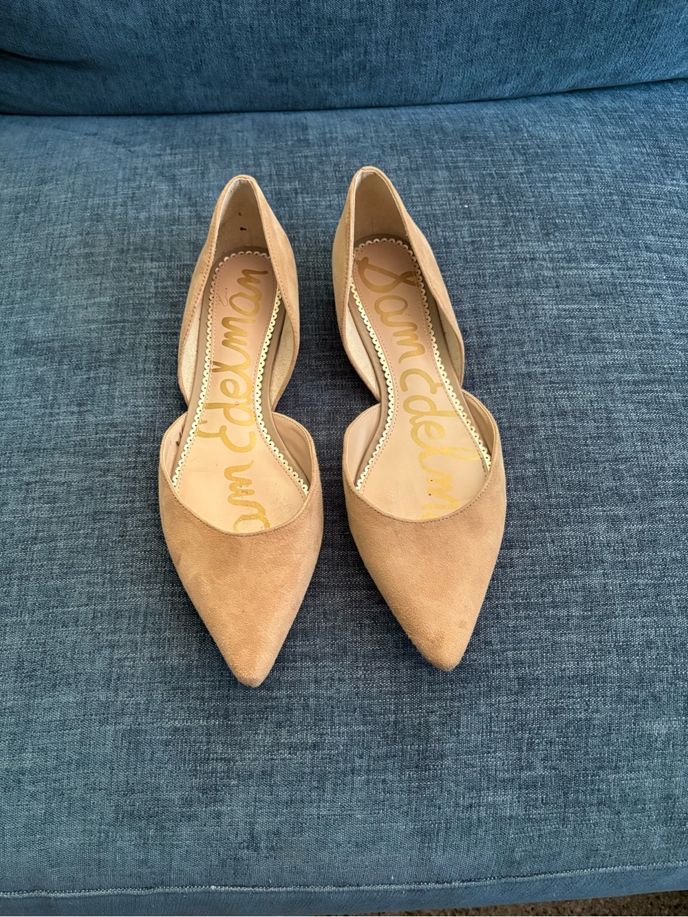 Sam Edelman Tan Suede Pointed D'Orsay Flats